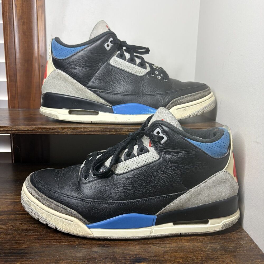 Nike Air Jordan 3 Retro Rare Air IB8967-004 Black Blue Red Mens Size 10